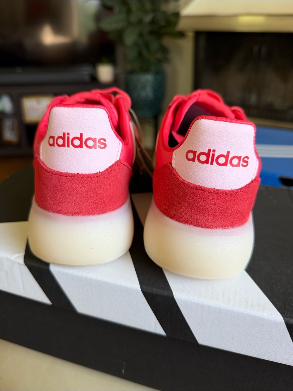 NIB adidas Barreda Red and Pale Pink Sneakers - Picture 3 of 5